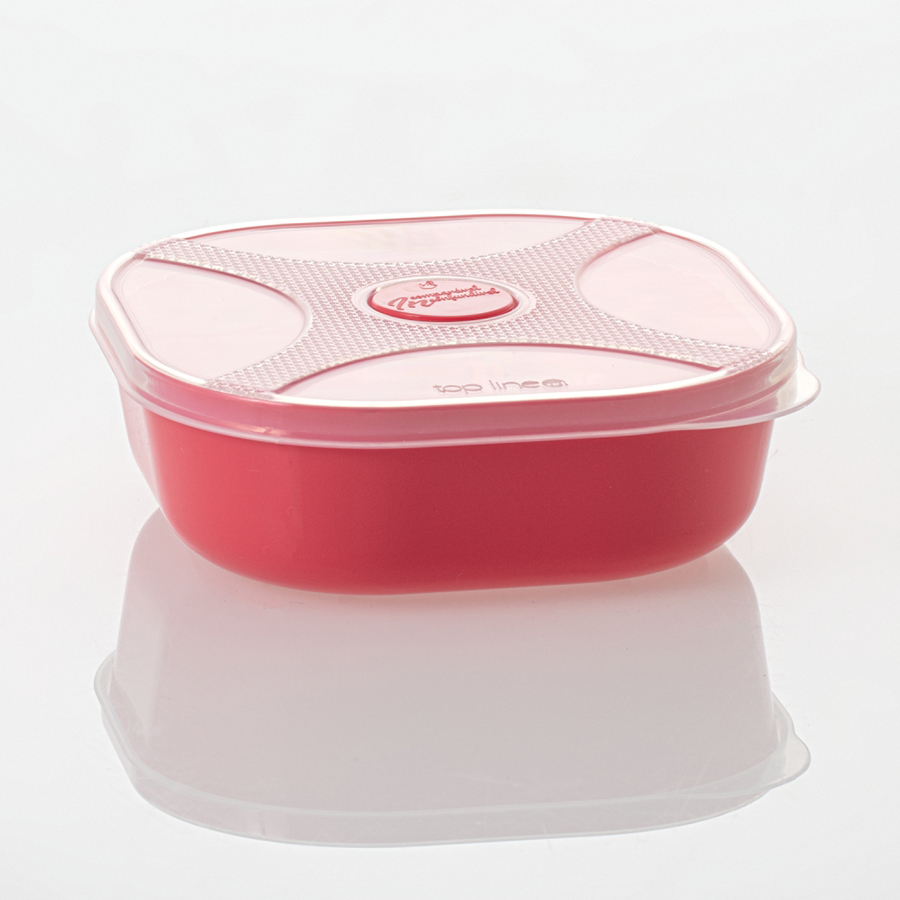 organizador multiúso quadrado 520 ml com válvula de micro-ondas para alívio de calor