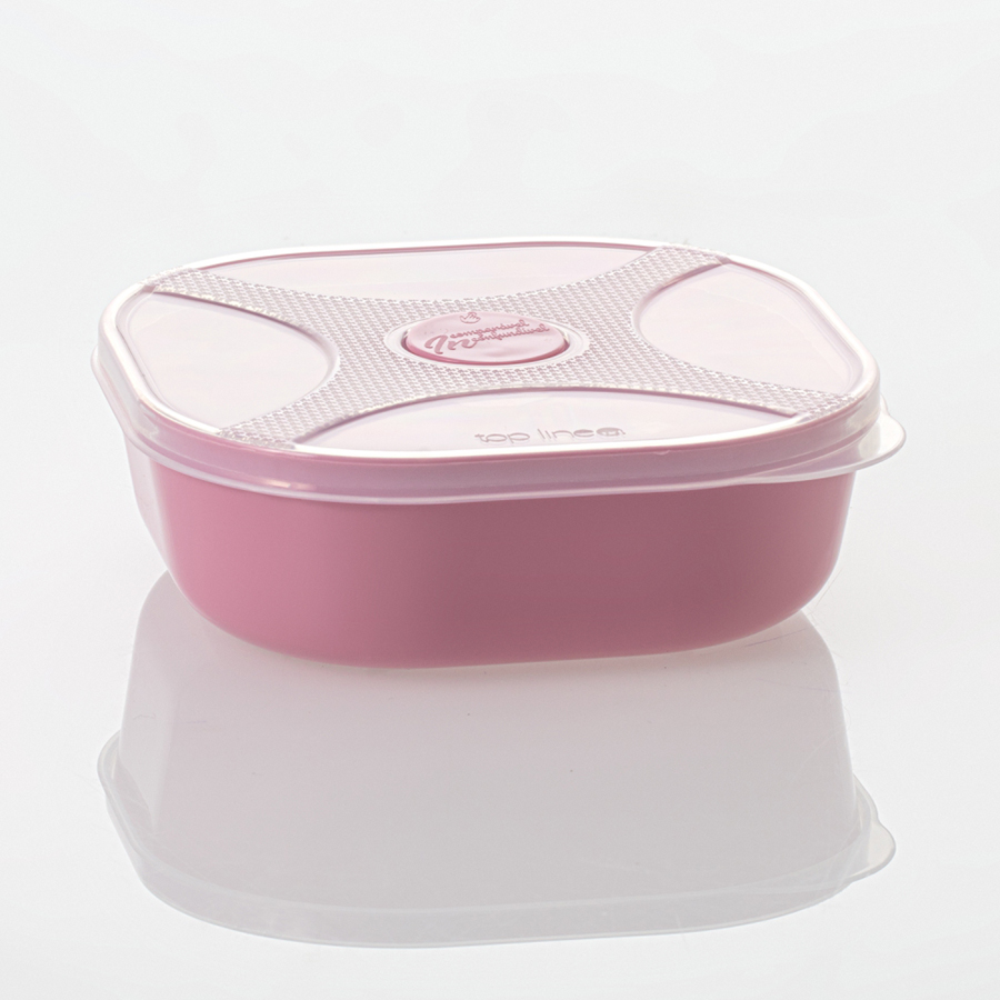 imagem do produto organizador multiúso quadrado 520 ml com válvula de micro-ondas para alívio de calor