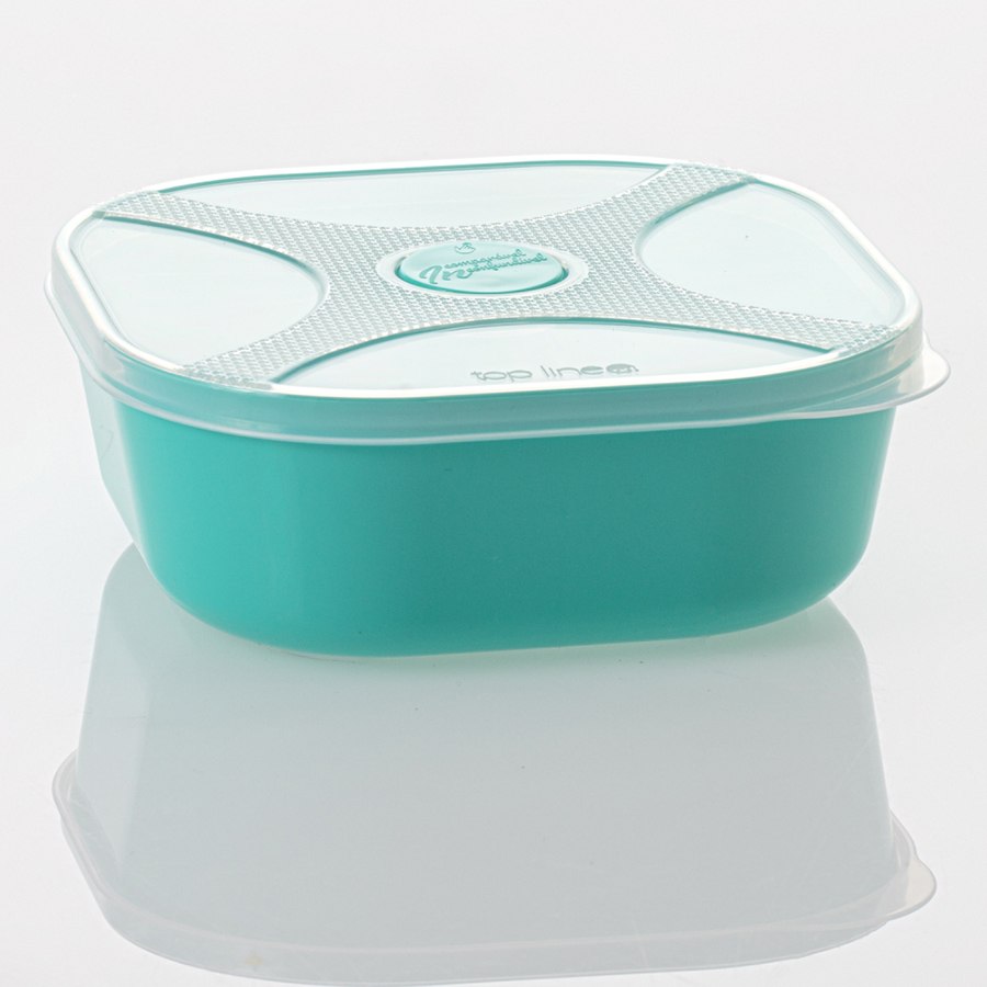 imagem do produto organizador multiúso quadrado 740 ml com válvula de micro-ondas para alívio de calor