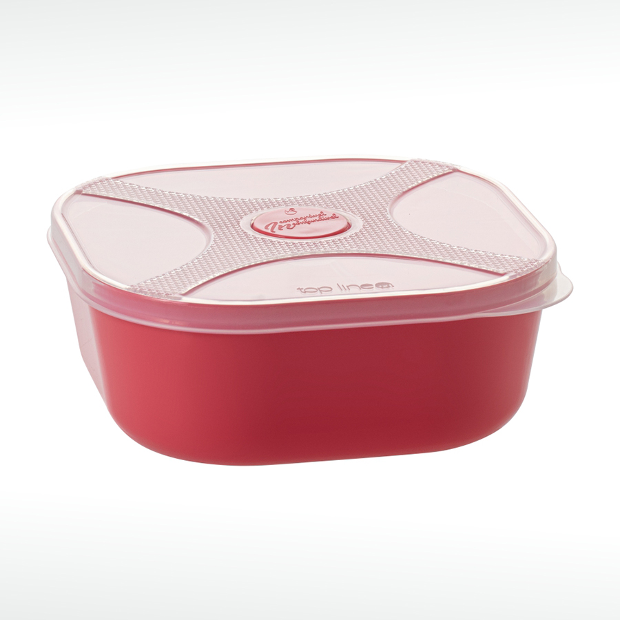 organizador multiúso quadrado 1,4 L com válvula de micro-ondas para alívio de calor