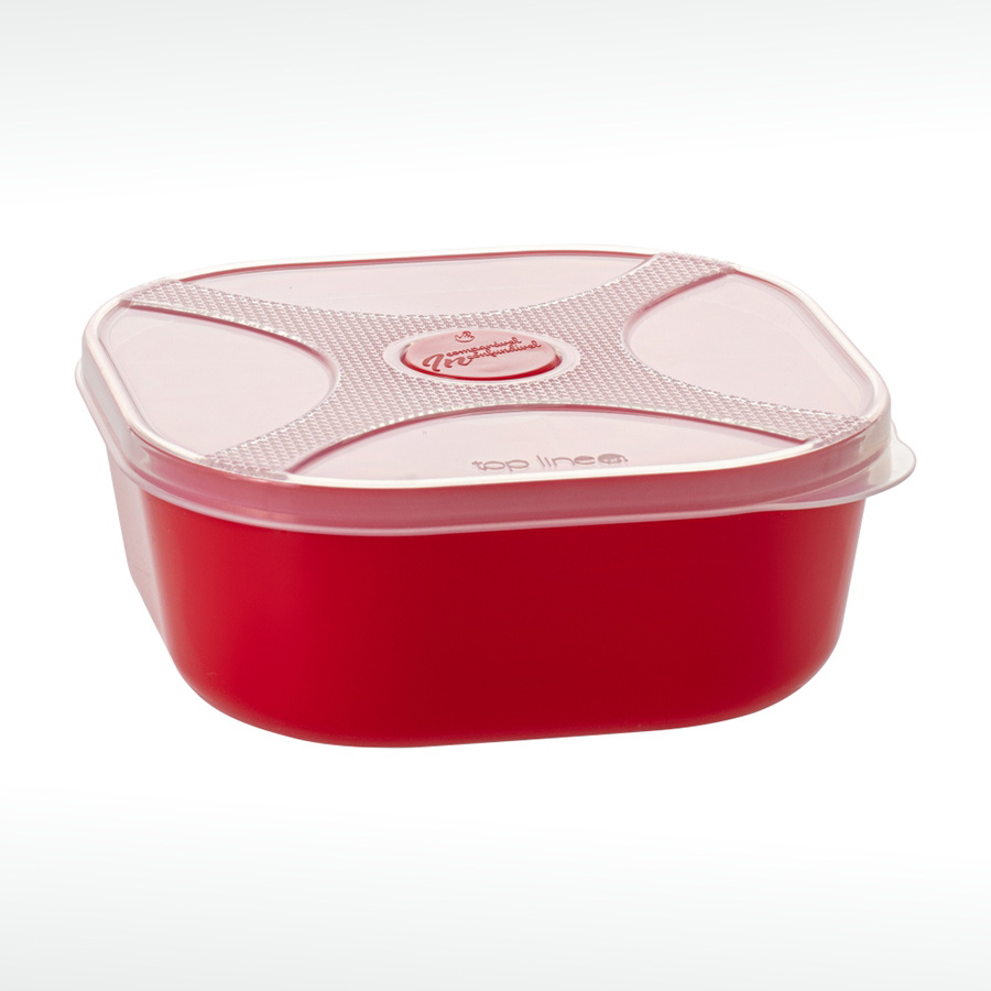 organizador multiúso quadrado 1,4 L com válvula de micro-ondas para alívio de calor