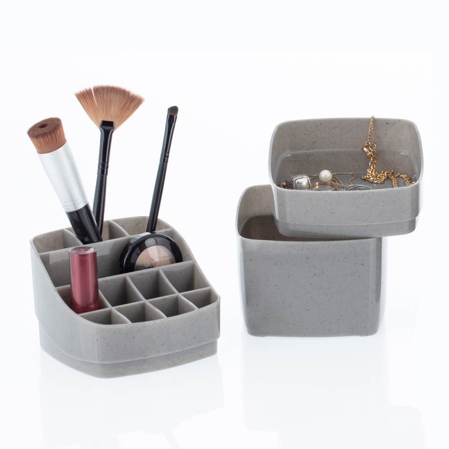 organizador de maquiagens com porta jóias (quartzo)