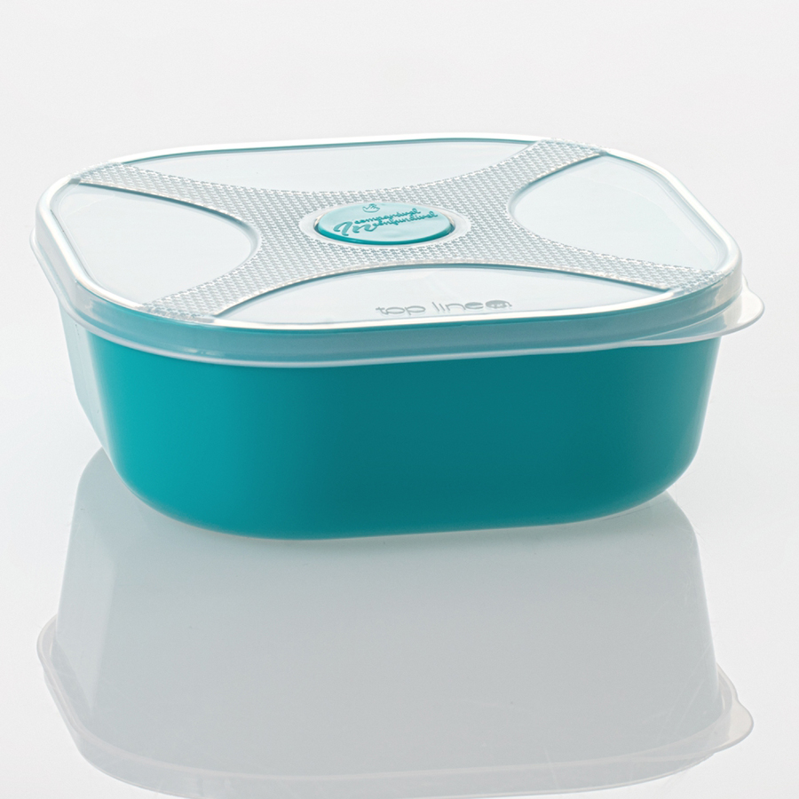 organizador multiúso quadrado 740 ml com válvula de micro-ondas para alívio de calor