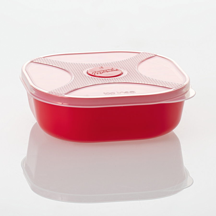 organizador multiúso quadrado 520 ml com válvula de micro-ondas para alívio de calor