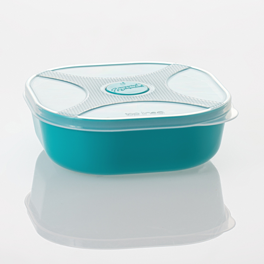 organizador multiúso quadrado 520 ml com válvula de micro-ondas para alívio de calor