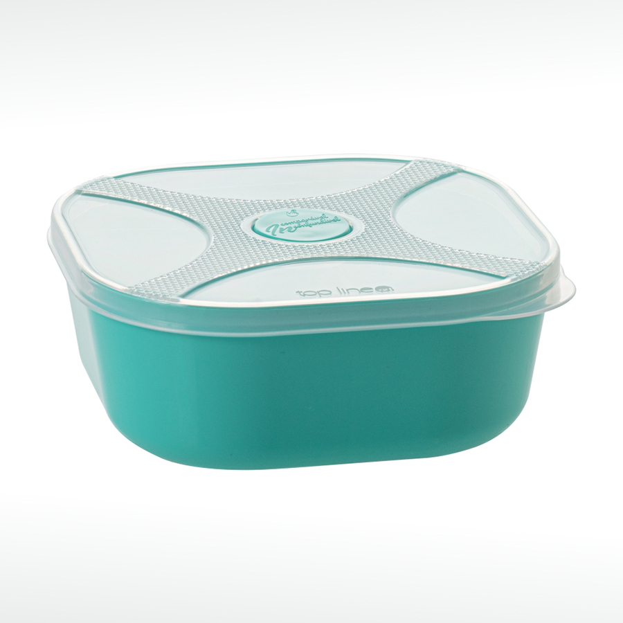 organizador multiúso quadrado 1,4 L com válvula de micro-ondas para alívio de calor