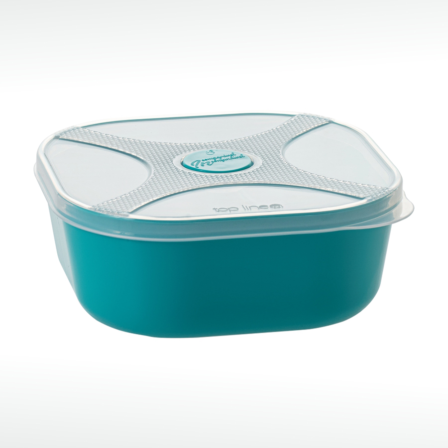 organizador multiúso quadrado 1,4 L com válvula de micro-ondas para alívio de calor