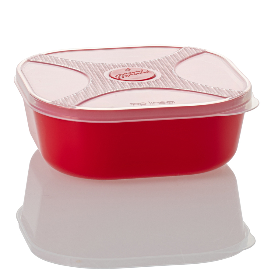 organizador multiúso quadrado 740 ml com válvula de micro-ondas para alívio de calor